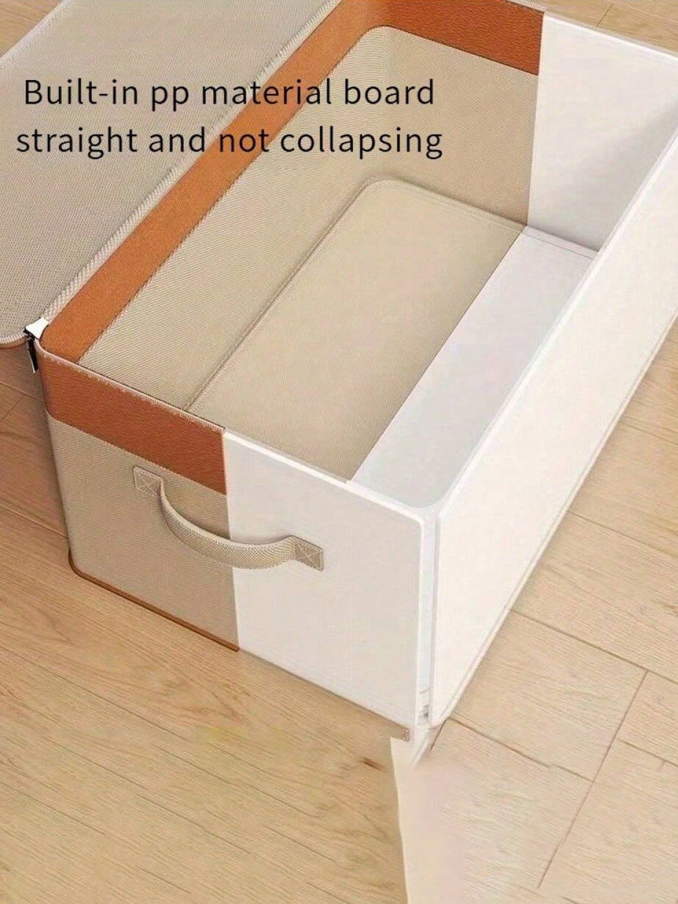 قطعة واحدة من صندوق تخزين القماش الصلب القابل للطي مع لوح PP مدمج، محمول للسيارة والتخييم والنزهة وتخزين المنزل، مناسب للملابس والفراش والمتنوعات و3 خيارات للحجم ومقبض للحمل