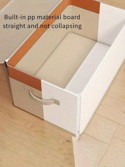 قطعة واحدة من صندوق تخزين القماش الصلب القابل للطي مع لوح PP مدمج، محمول للسيارة والتخييم والنزهة وتخزين المنزل، مناسب للملابس والفراش والمتنوعات و3 خيارات للحجم ومقبض للحمل