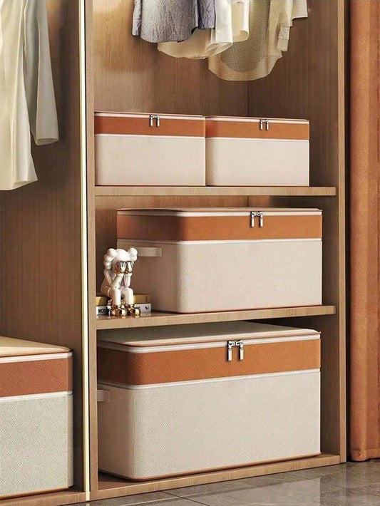 قطعة واحدة من صندوق تخزين القماش الصلب القابل للطي مع لوح PP مدمج، محمول للسيارة والتخييم والنزهة وتخزين المنزل، مناسب للملابس والفراش والمتنوعات و3 خيارات للحجم ومقبض للحمل