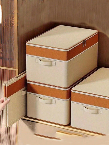 قطعة واحدة من صندوق تخزين القماش الصلب القابل للطي مع لوح PP مدمج، محمول للسيارة والتخييم والنزهة وتخزين المنزل، مناسب للملابس والفراش والمتنوعات و3 خيارات للحجم ومقبض للحمل