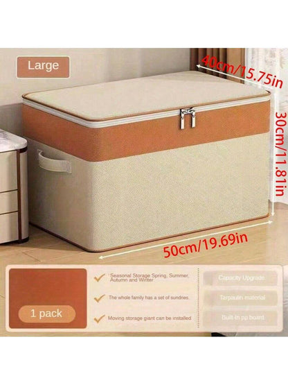 قطعة واحدة من صندوق تخزين القماش الصلب القابل للطي مع لوح PP مدمج، محمول للسيارة والتخييم والنزهة وتخزين المنزل، مناسب للملابس والفراش والمتنوعات و3 خيارات للحجم ومقبض للحمل
