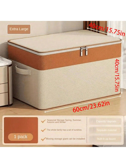 قطعة واحدة من صندوق تخزين القماش الصلب القابل للطي مع لوح PP مدمج، محمول للسيارة والتخييم والنزهة وتخزين المنزل، مناسب للملابس والفراش والمتنوعات و3 خيارات للحجم ومقبض للحمل