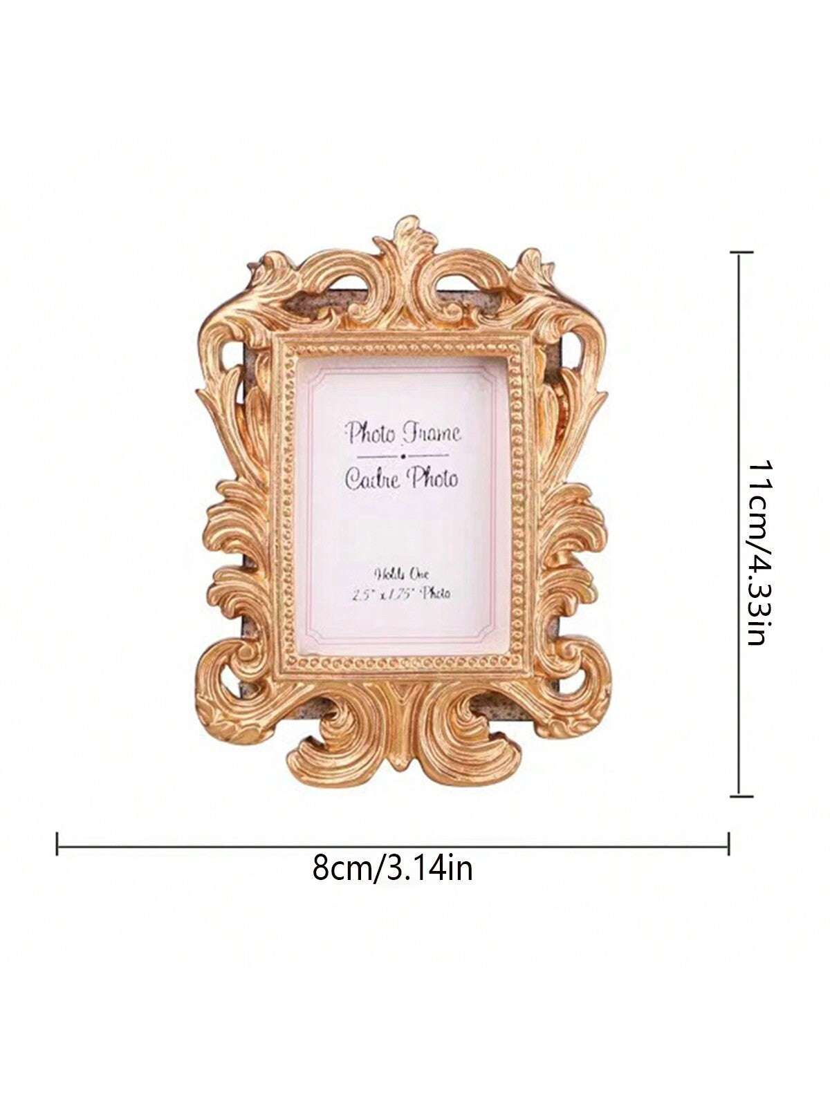 قطعة إطار صور مستطيل منقوش بنقوش زهرية عتيق أوروبي