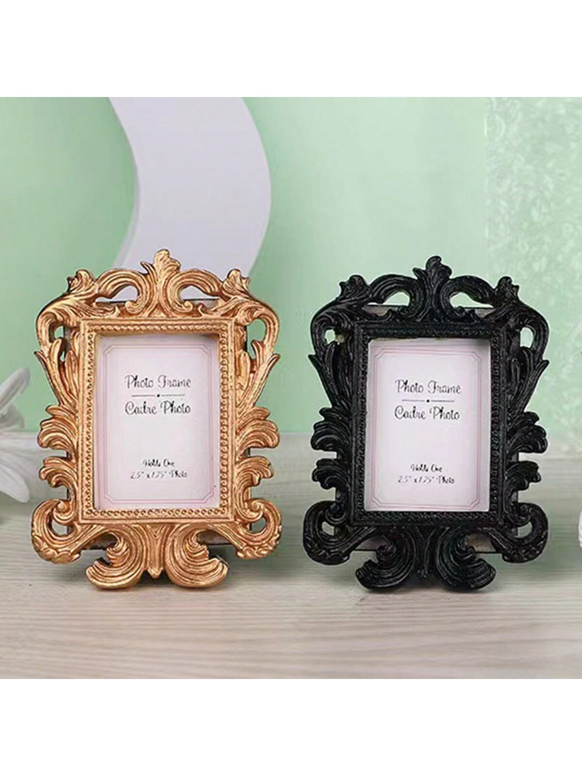 قطعة إطار صور مستطيل منقوش بنقوش زهرية عتيق أوروبي