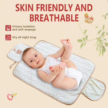 قطعة واحدة حصيرة تغيير حفاضات طفل قابلة للطي وحصيرة مقاومة للماء