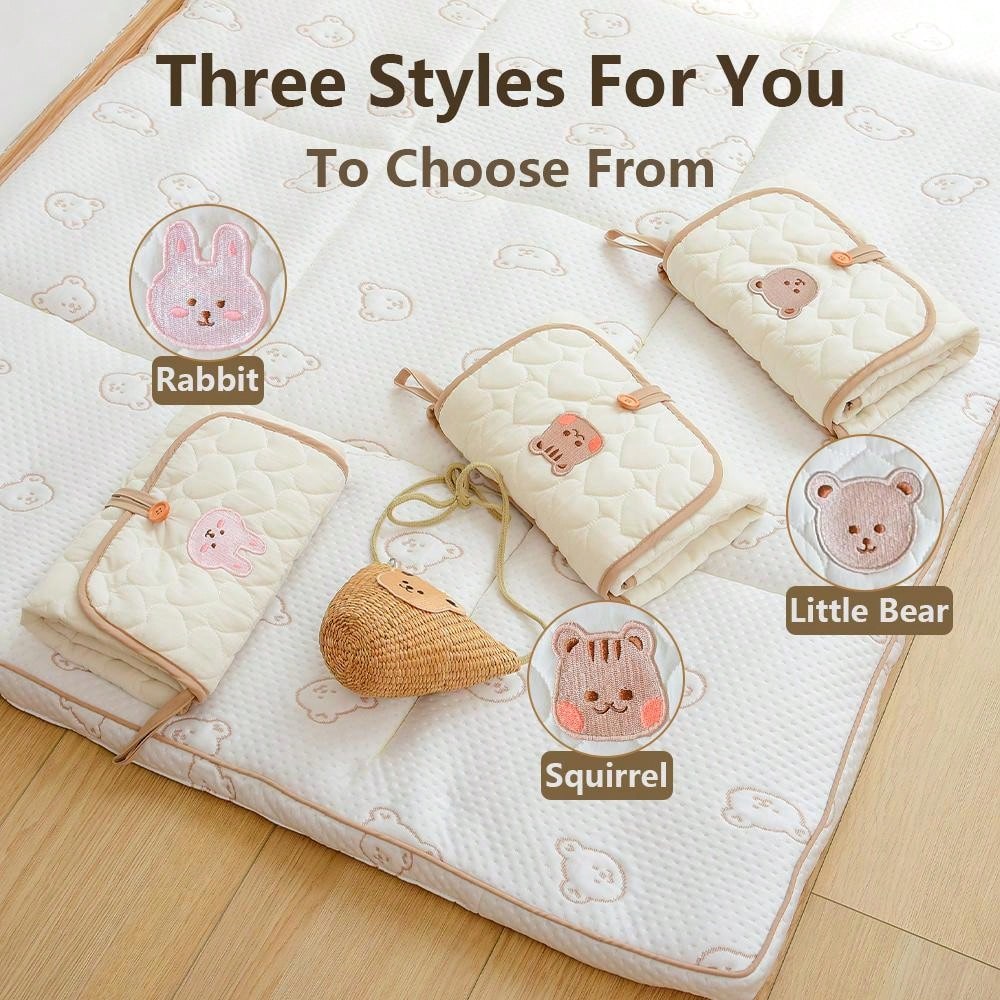 قطعة واحدة حصيرة تغيير حفاضات طفل قابلة للطي وحصيرة مقاومة للماء