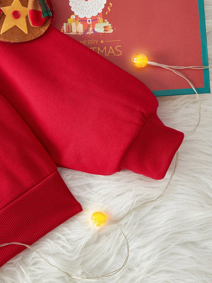 بلوزة رياضية فضفاضة مطبوعة بنمط بسيط مريحة، رقبة دائرية، أكمام طويلة سميكة للنساء، مناسبة لفصلي الخريف والشتاء