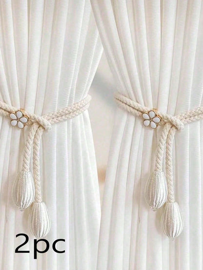 قطعة واحدة/قطعتين من مشبك ستارة النافذة بتصميم الزهور، مشبك ستارة مزخرف، حبل ستارة كروي قابل للتعديل، ستارة حجاب إبداعية، ملحقات ديكور المنزل للمطبخ، غرفة المعيشة، غرفة النوم