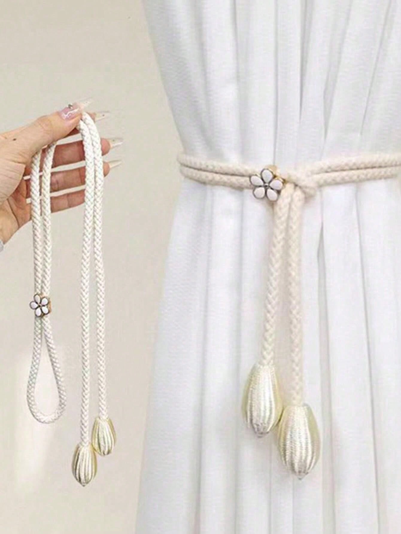 قطعة واحدة/قطعتين من مشبك ستارة النافذة بتصميم الزهور، مشبك ستارة مزخرف، حبل ستارة كروي قابل للتعديل، ستارة حجاب إبداعية، ملحقات ديكور المنزل للمطبخ، غرفة المعيشة، غرفة النوم