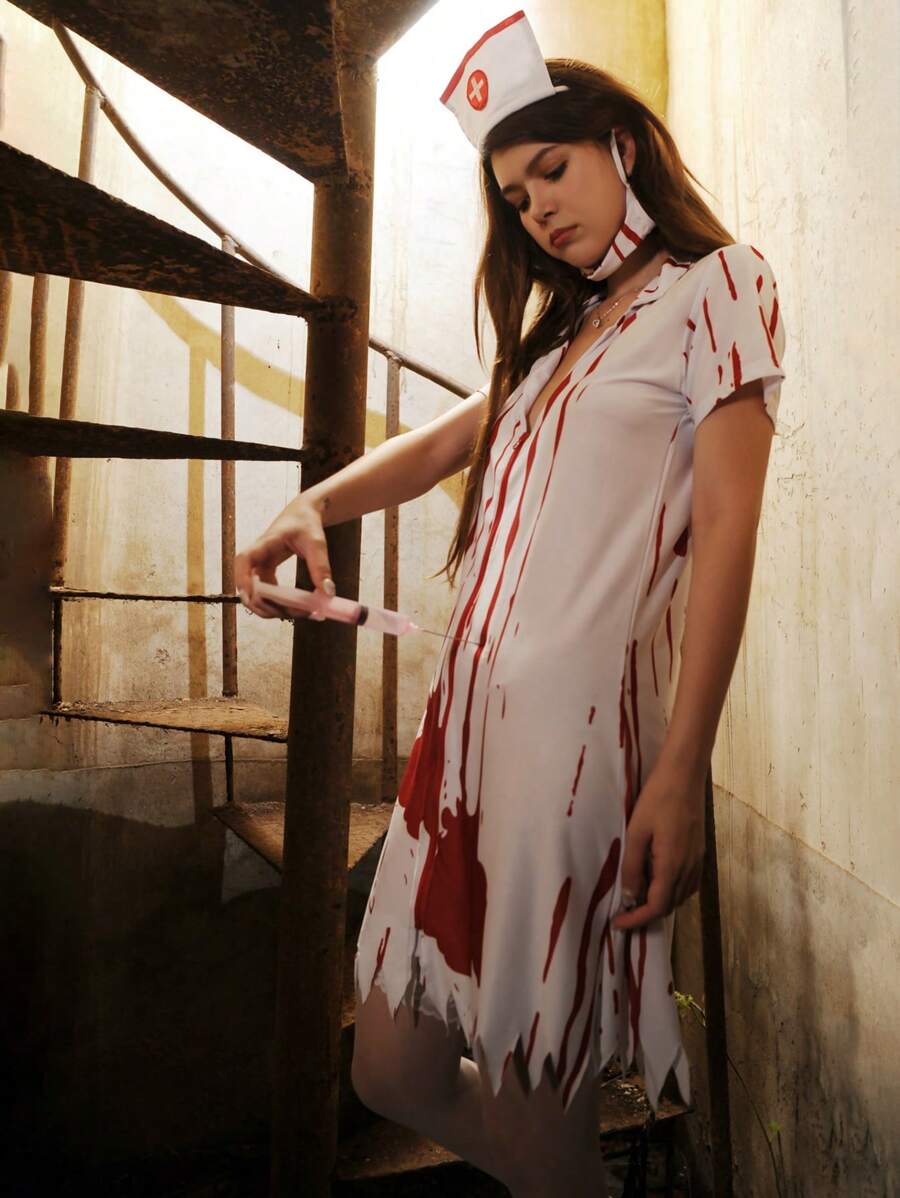 زي ممرضة + شريطة الرأس + قناع