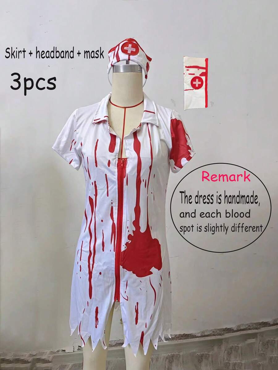 زي ممرضة + شريطة الرأس + قناع