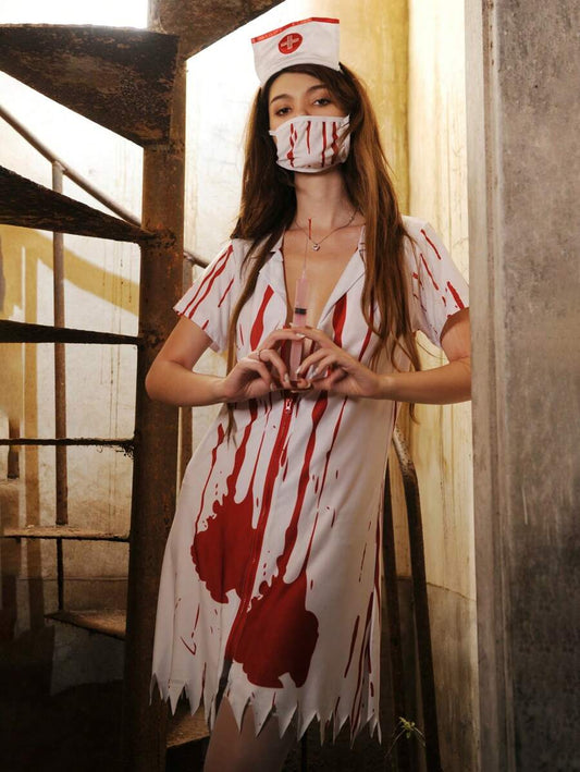 زي ممرضة + شريطة الرأس + قناع