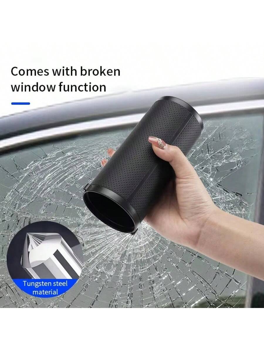 علبة مناديل متعددة الوظائف للسيارة، أنبوب منشفة ورقية دائري مع أداة كسر نافذة السيارة، اكسسوارات سيارة عالمية