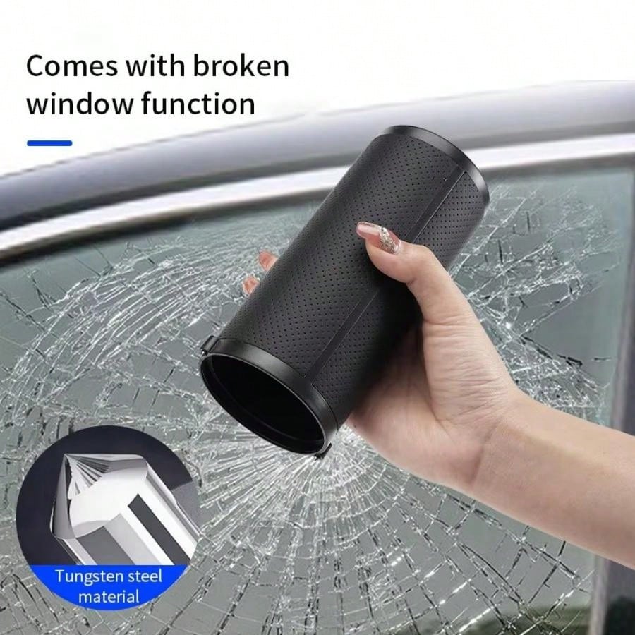 علبة مناديل متعددة الوظائف للسيارة، أنبوب منشفة ورقية دائري مع أداة كسر نافذة السيارة، اكسسوارات سيارة عالمية