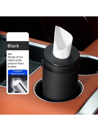 علبة مناديل متعددة الوظائف للسيارة، أنبوب منشفة ورقية دائري مع أداة كسر نافذة السيارة، اكسسوارات سيارة عالمية