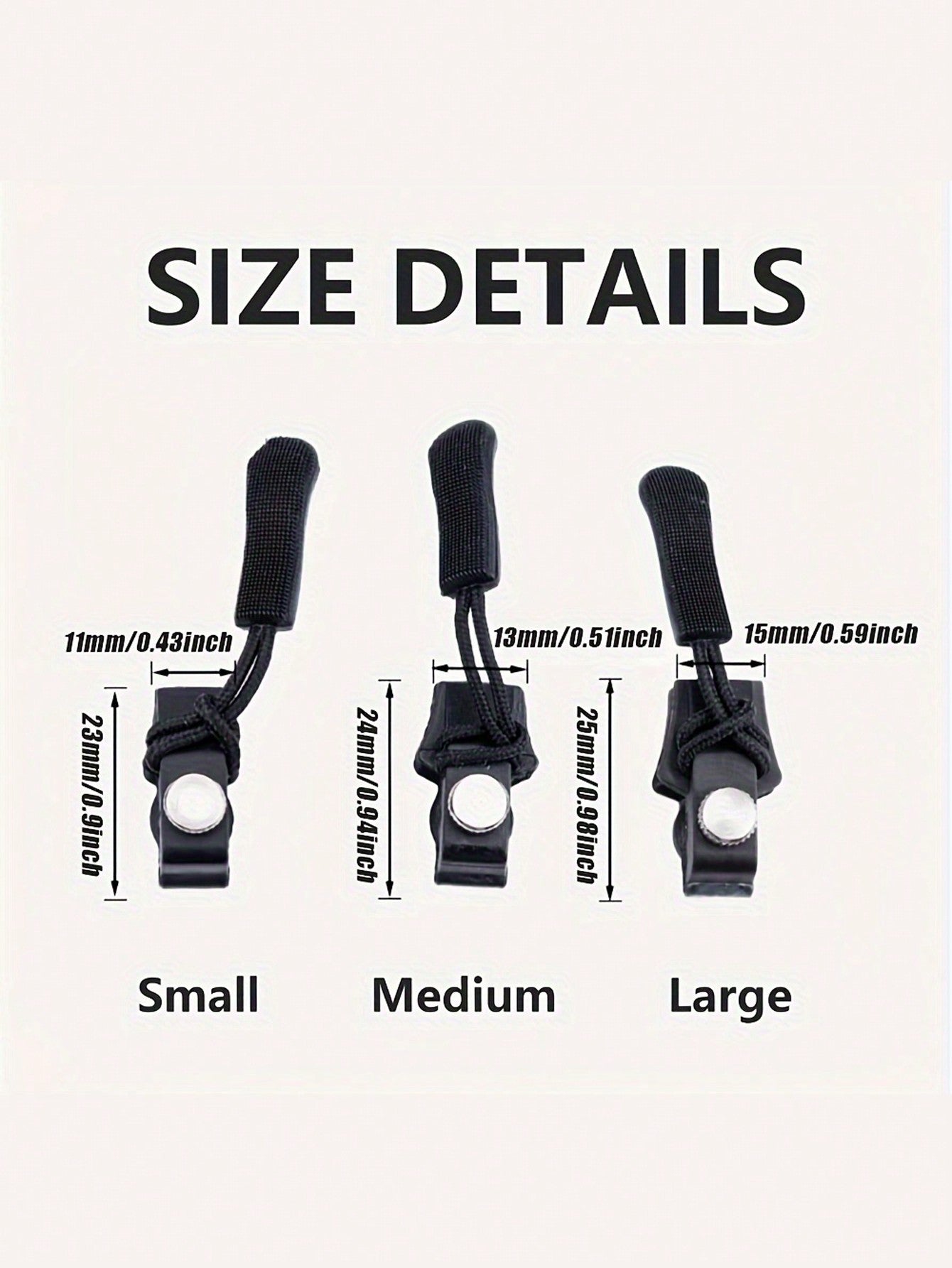 طقم إصلاح سحاب عالمي حزمة من 6