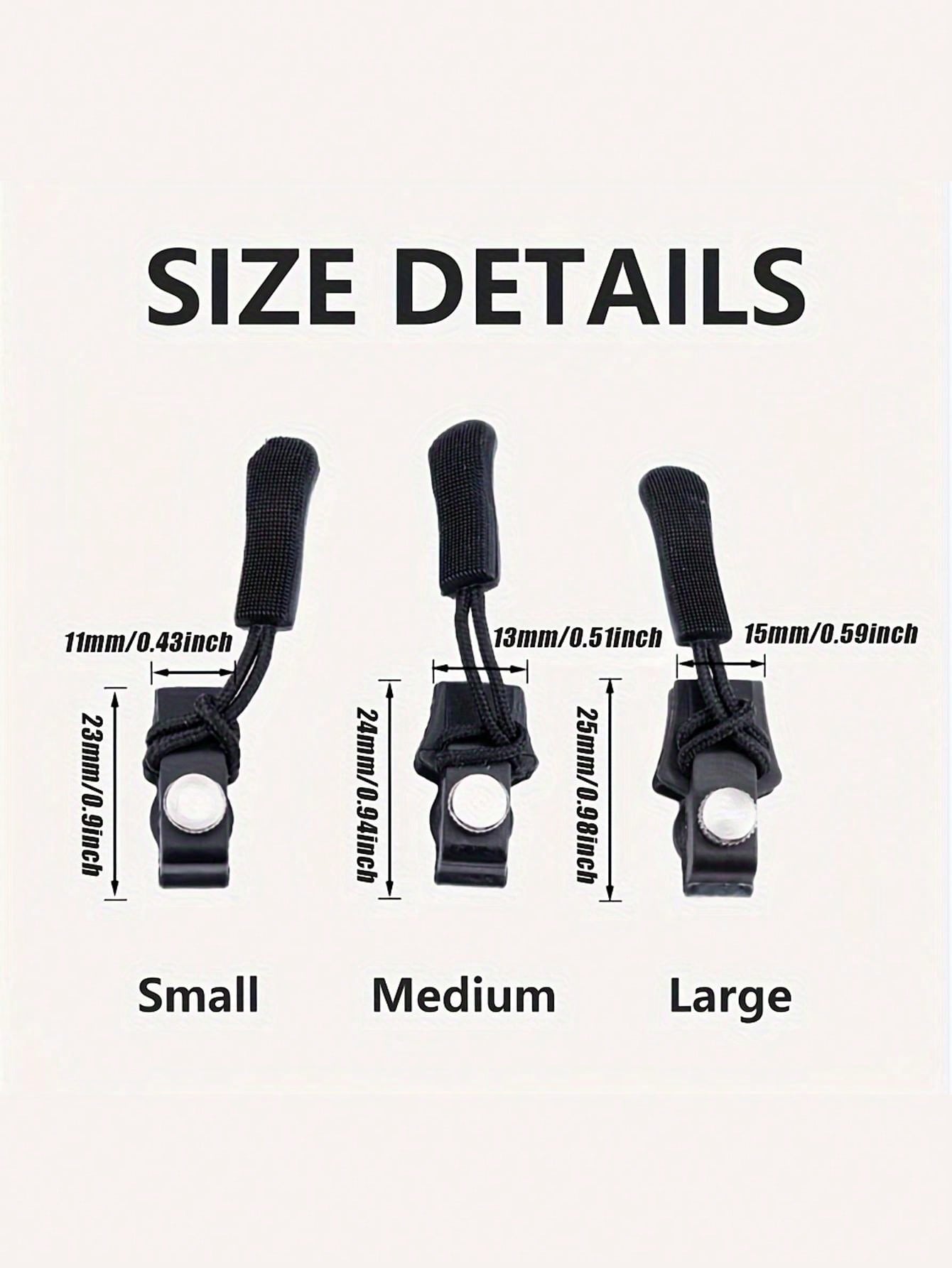 طقم إصلاح سحاب عالمي حزمة من 6