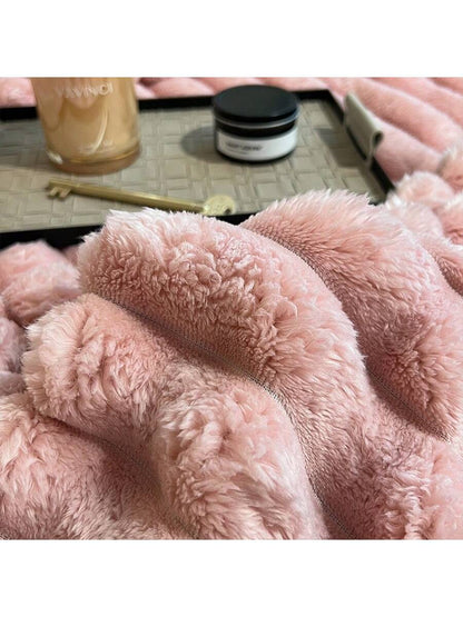 بطانية قطعتين مصنوعة من قطيفة المرجان الناعمة والدافئة والمريحة