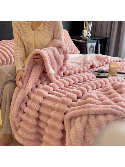 بطانية قطعتين مصنوعة من قطيفة المرجان الناعمة والدافئة والمريحة