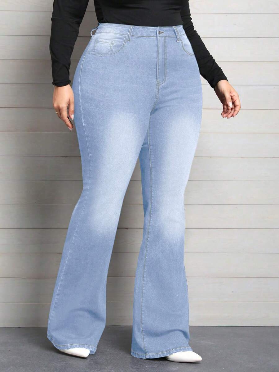 بناطيل جينز واسعة طويلة للسيدات حجم كبير