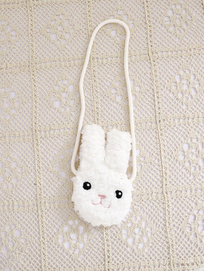 طقم 2 قطعة من الأذن المكونة من هودي كرتوني فاخر ذو ألوان مختلفة وحقيبة متقاطعة للبنات الصغار