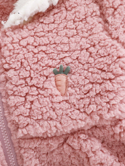 طقم 2 قطعة من الأذن المكونة من هودي كرتوني فاخر ذو ألوان مختلفة وحقيبة متقاطعة للبنات الصغار