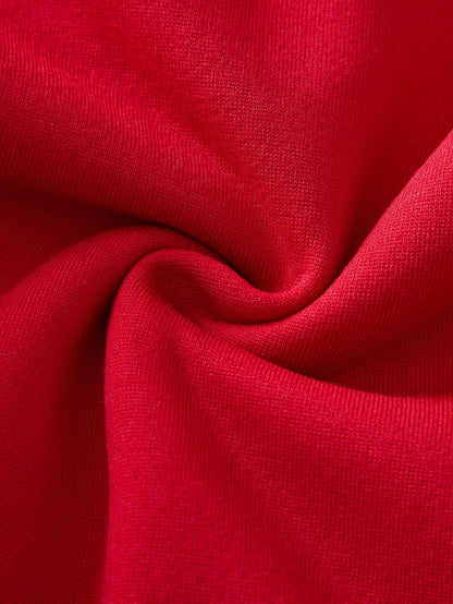 بلوزة رياضية فضفاضة مطبوعة بنمط بسيط مريحة، رقبة دائرية، أكمام طويلة سميكة للنساء، مناسبة لفصلي الخريف والشتاء