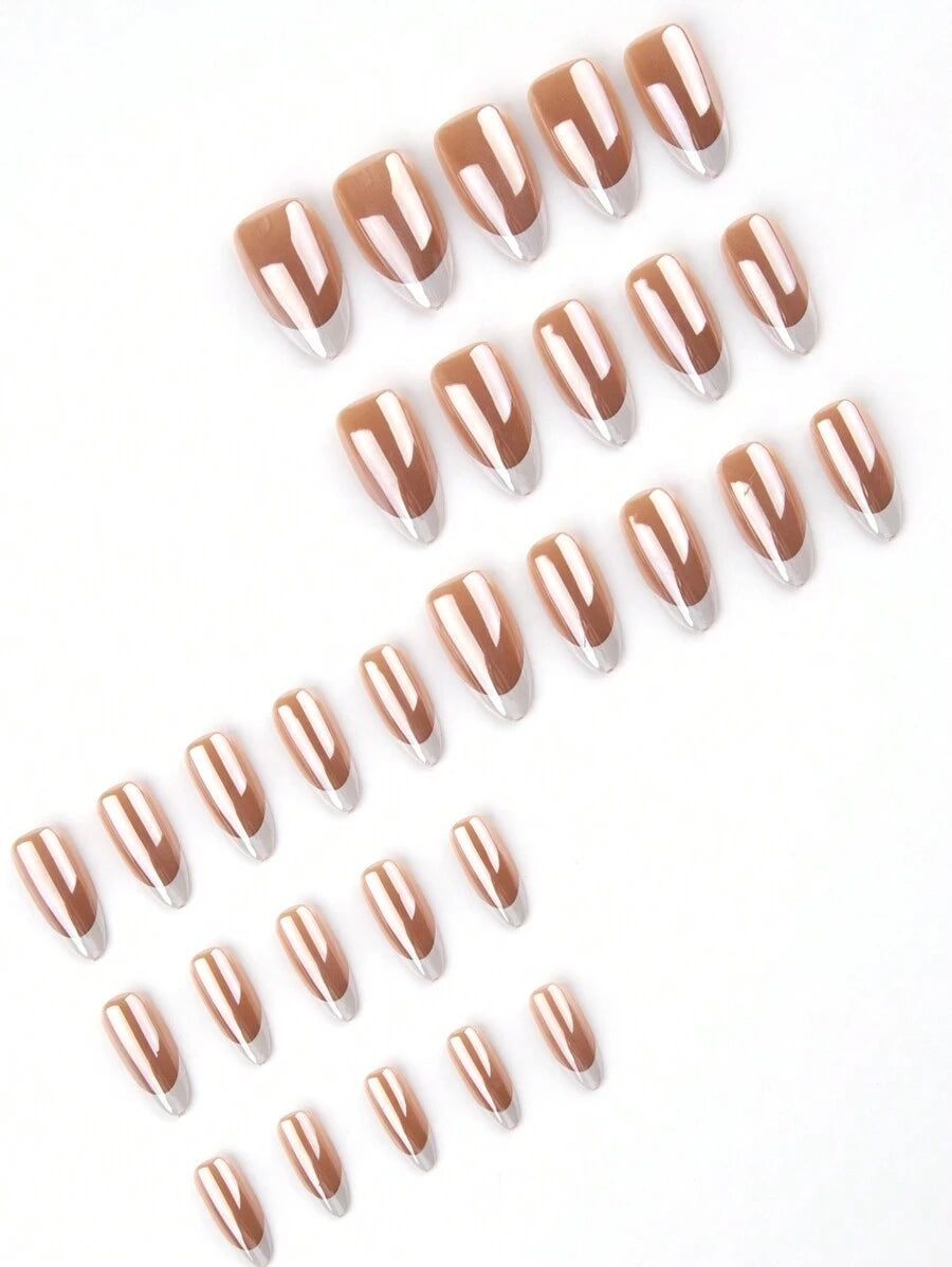 طقم أظافر مزيفة مكون من 30 قطعة