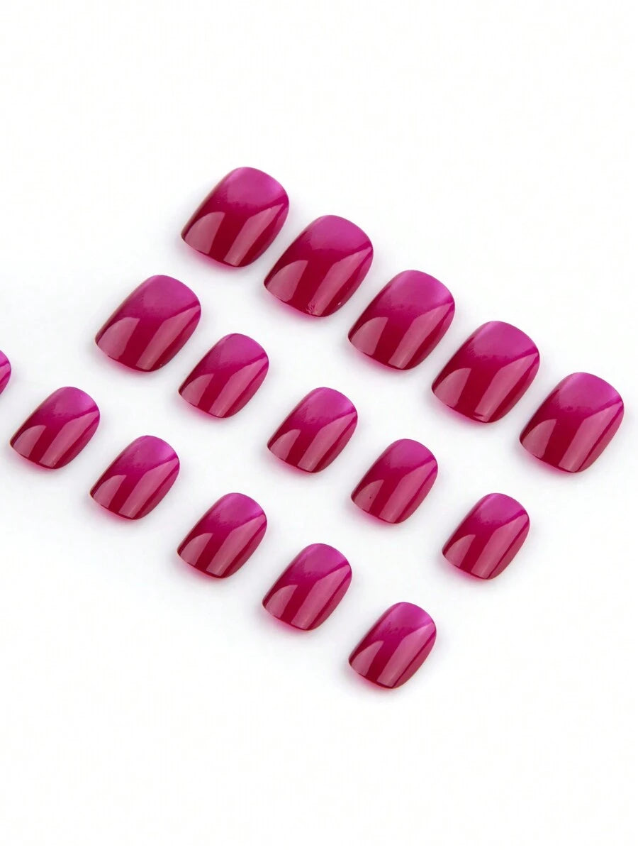 طقم 24 قطعة من أظافر بلاستيكية وهمية مربعة