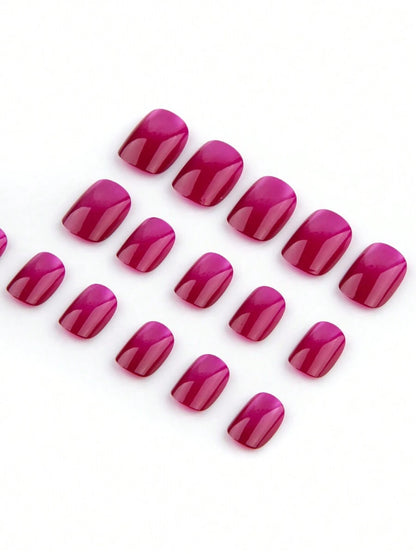 طقم 24 قطعة من أظافر بلاستيكية وهمية مربعة