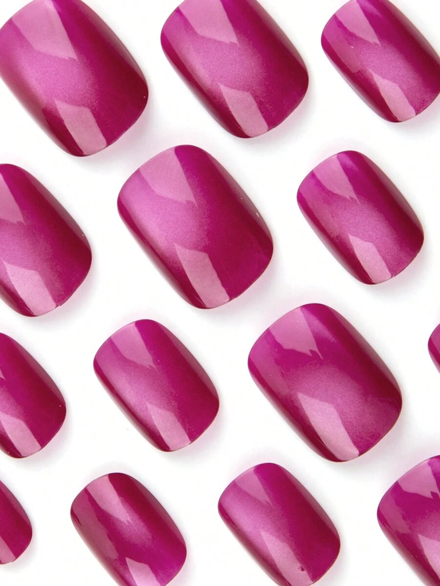 طقم 24 قطعة من أظافر بلاستيكية وهمية مربعة