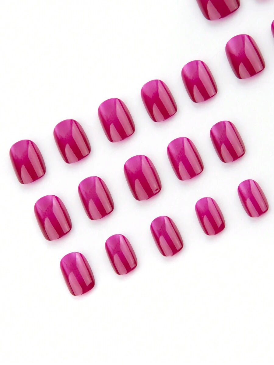 طقم 24 قطعة من أظافر بلاستيكية وهمية مربعة