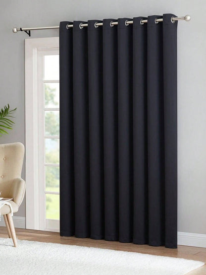 ستار موحد اللون أسود البوليستر