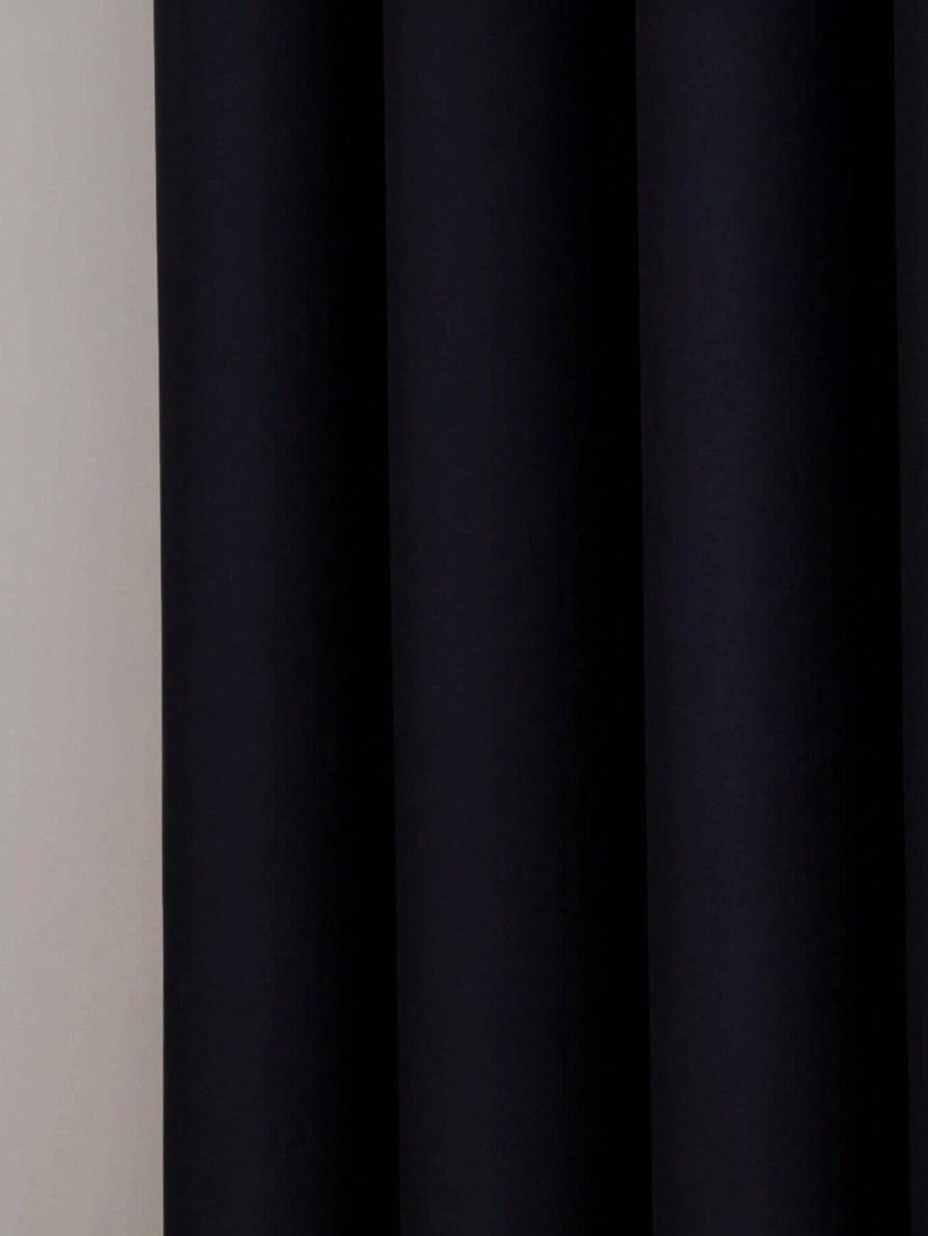 ستار موحد اللون أسود البوليستر