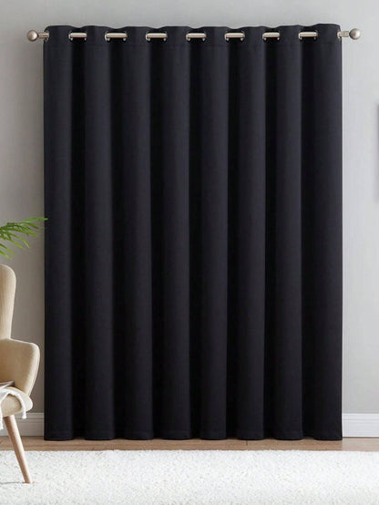 ستار موحد اللون أسود البوليستر