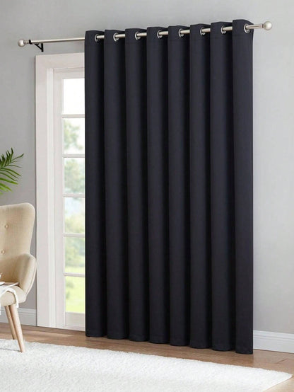 ستار موحد اللون أسود البوليستر