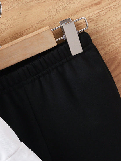 مجموعة بنطلون وسترة كاجوال برباط للفتى 2 قطعة