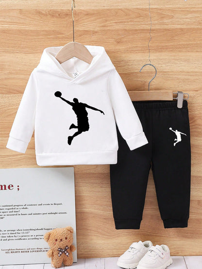 مجموعة بنطلون وسترة كاجوال برباط للفتى 2 قطعة