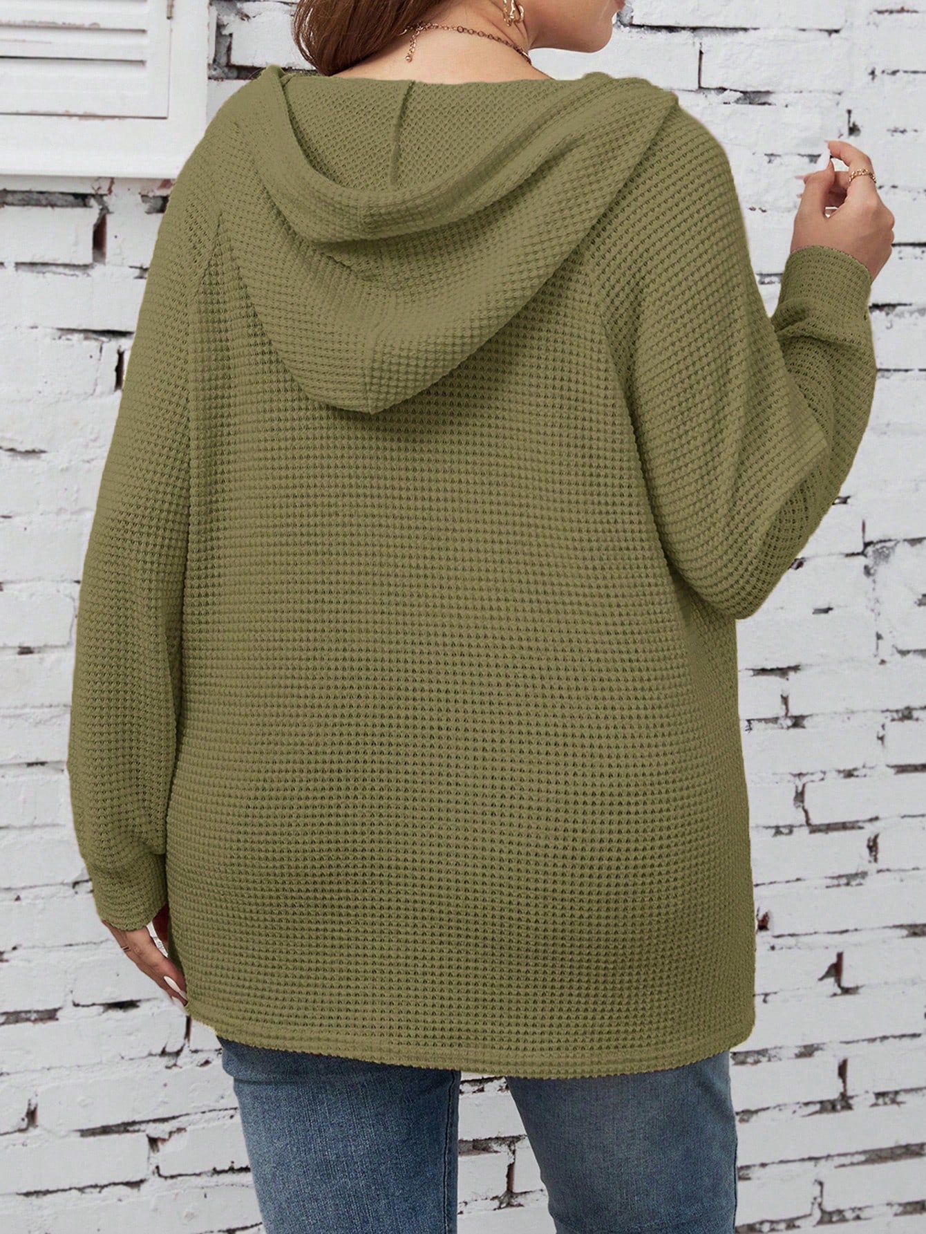 سترة كاجوال كنزة قطنية ذات جيب جانبي مع رباط خصر