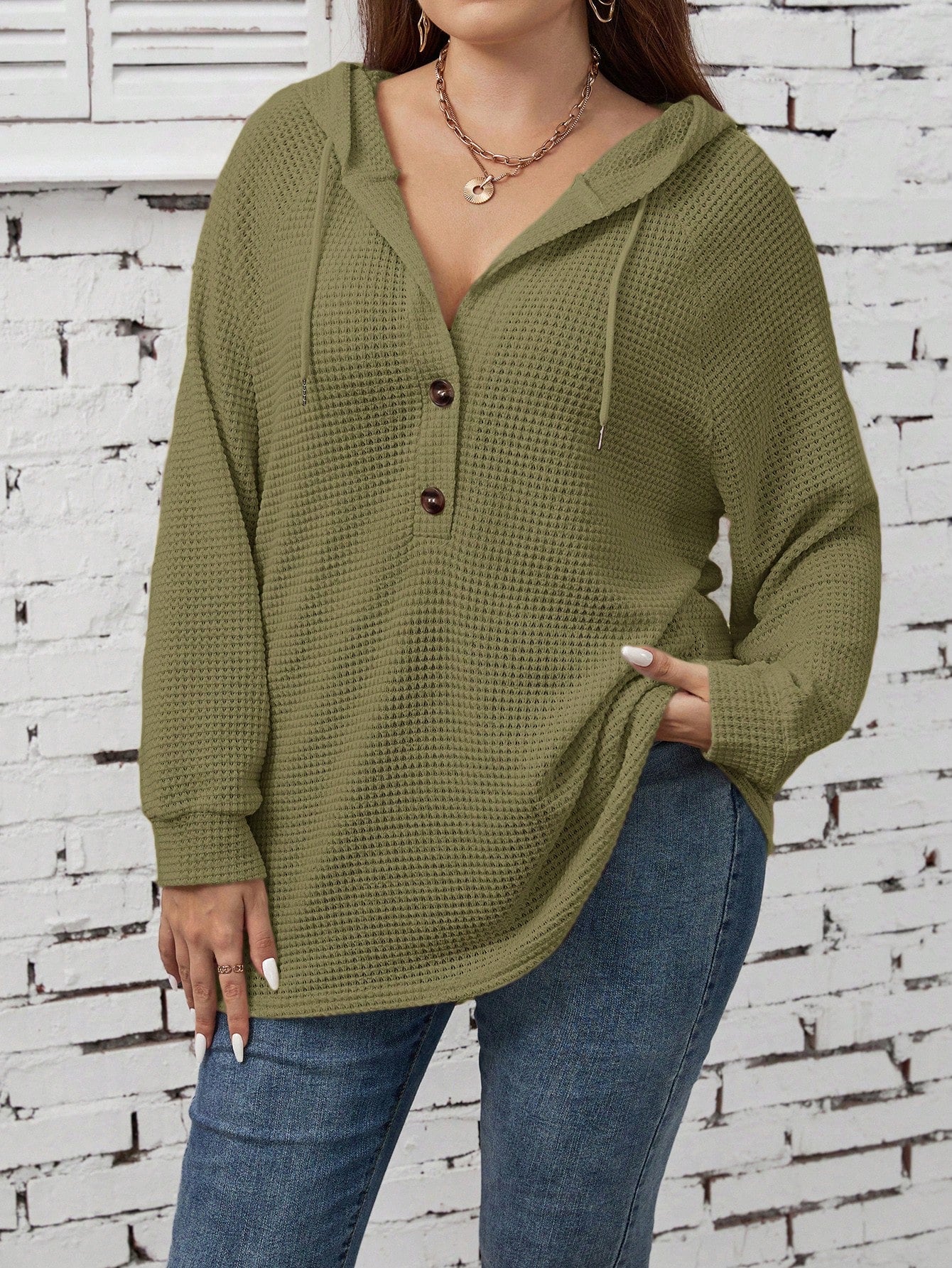 سترة كاجوال كنزة قطنية ذات جيب جانبي مع رباط خصر