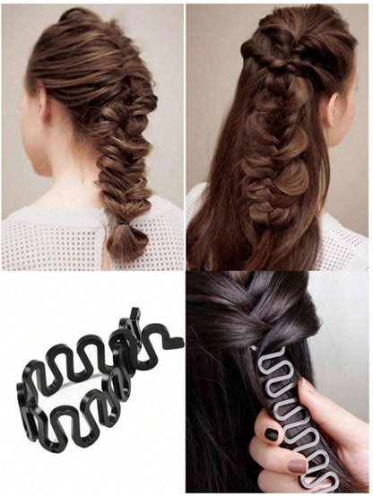 مجموعة أدوات تصفيف الشعر الأسود 6 قطع ، بما في ذلك صانع الكعكة وزهرة الشعر ولف كعكة الشعر وعصا الشعر ومشط الشعر ومشبك الشعر