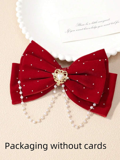 قطعة واحدة مشبك شعر مزين بفراشة مرصع بالكريستال واللؤلؤ للفتيات