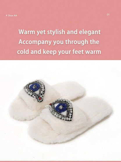 شباشب منزلية غامضة للنساء من حجر الراين