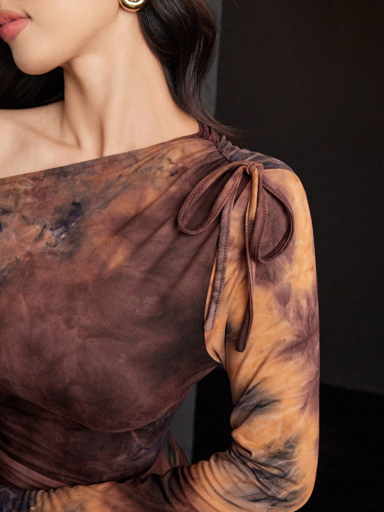 فستان قطني ملون بالربط مفصول الكتف بحزام للنساء، ملابس نسائية ماكسي