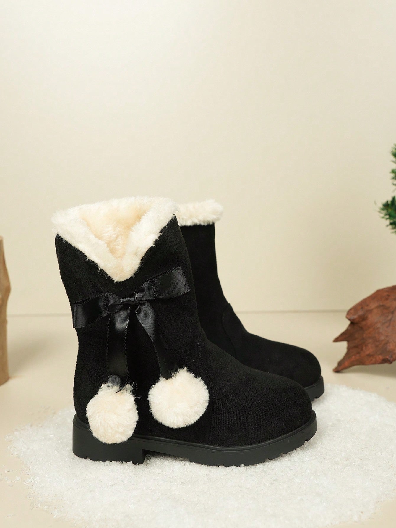 بوت بنات ، بوت الثلج الأميرية ، بوت ساق عالية دافئة وفاخرة بطراز أوروبي وأمريكي أنيق