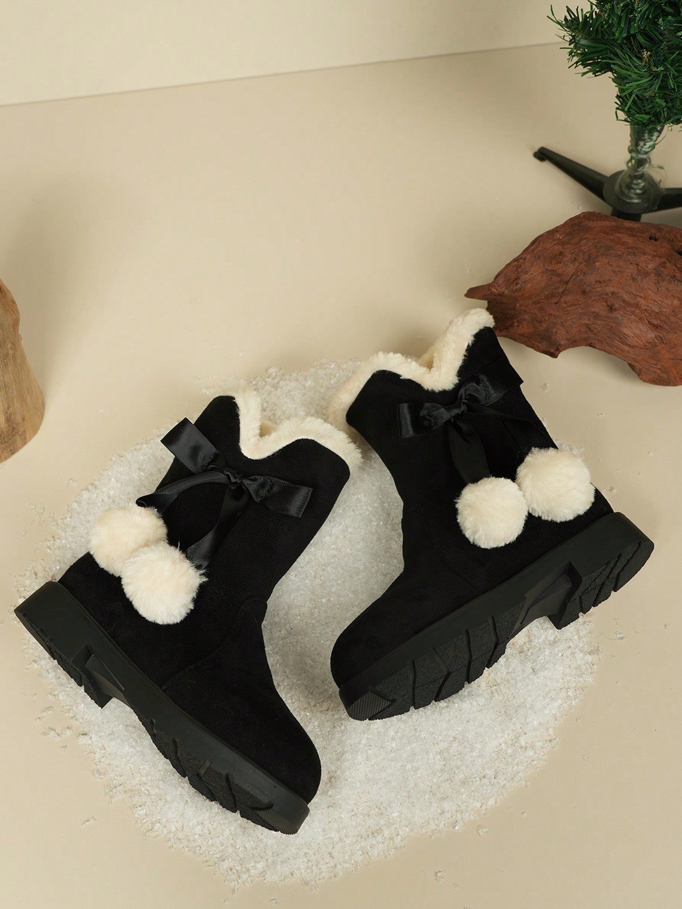 بوت بنات ، بوت الثلج الأميرية ، بوت ساق عالية دافئة وفاخرة بطراز أوروبي وأمريكي أنيق