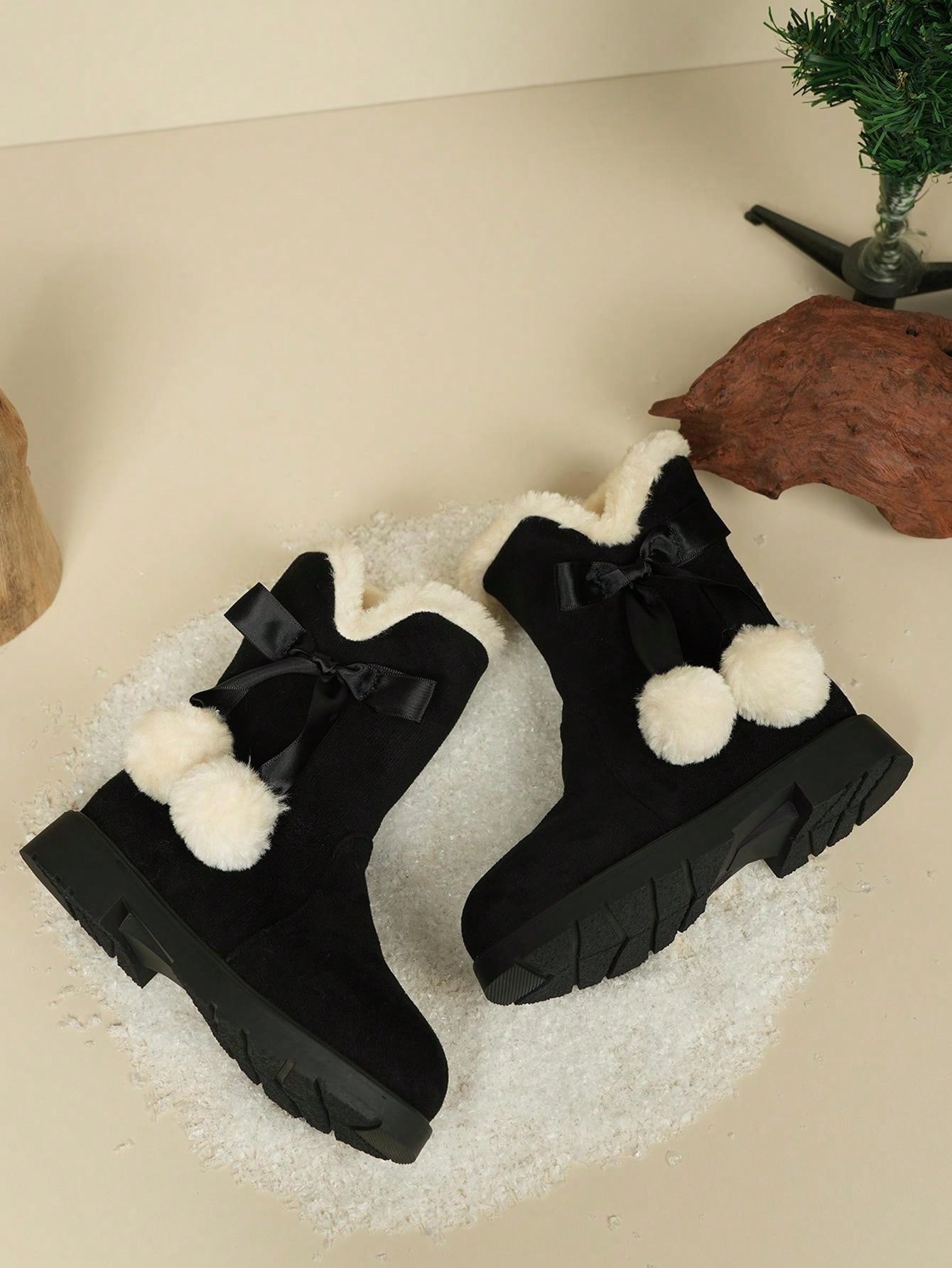 بوت بنات ، بوت الثلج الأميرية ، بوت ساق عالية دافئة وفاخرة بطراز أوروبي وأمريكي أنيق