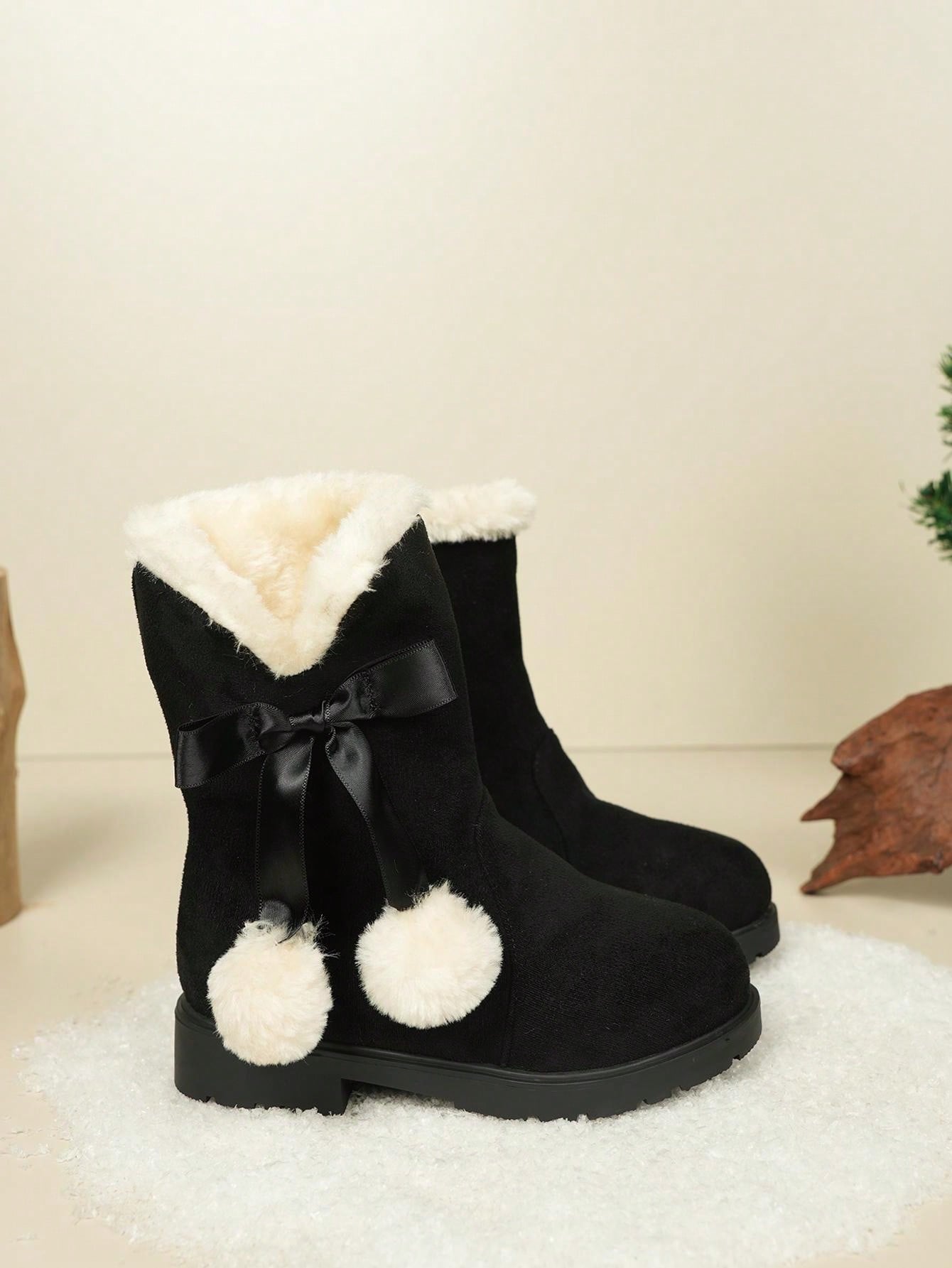 بوت بنات ، بوت الثلج الأميرية ، بوت ساق عالية دافئة وفاخرة بطراز أوروبي وأمريكي أنيق
