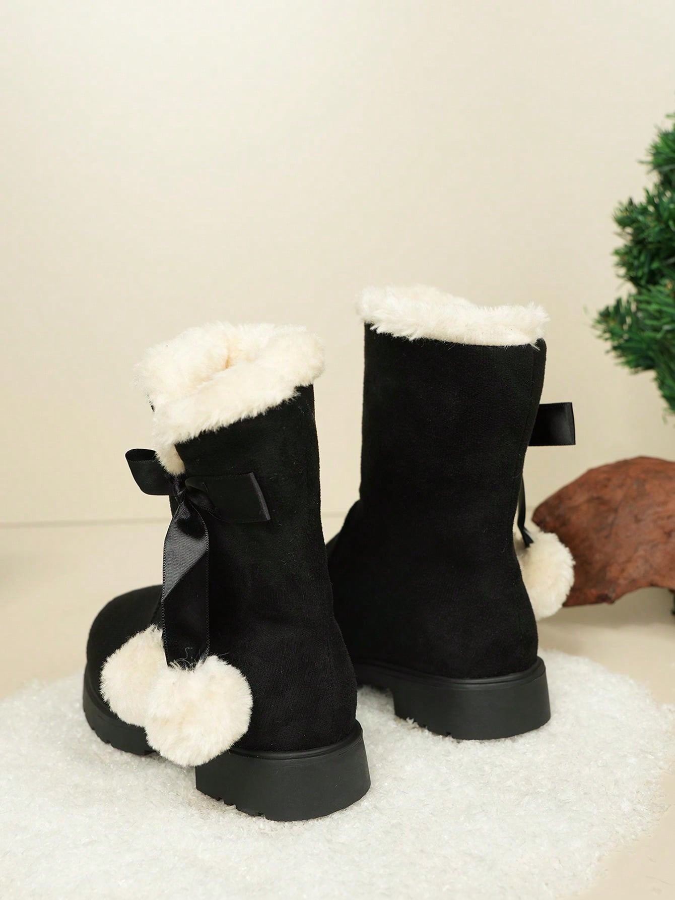 بوت بنات ، بوت الثلج الأميرية ، بوت ساق عالية دافئة وفاخرة بطراز أوروبي وأمريكي أنيق