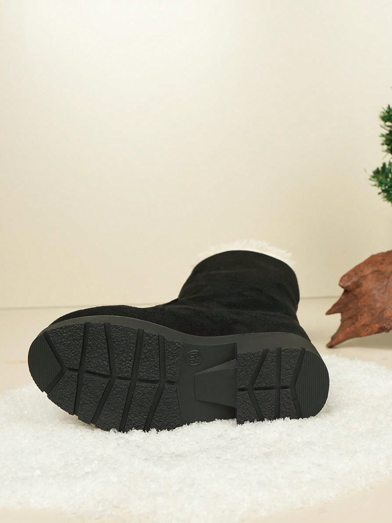 بوت بنات ، بوت الثلج الأميرية ، بوت ساق عالية دافئة وفاخرة بطراز أوروبي وأمريكي أنيق